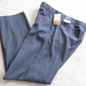 George 34 X 32 Classic Fit Flat Front Graphite Dk Grey Black Mens Dress Pant NWT